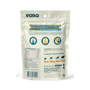 Voro Snack Premios Naturales Receta Pechuga de Pollo para Perro, 90 g