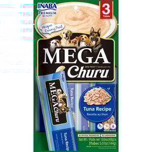Inaba Mega Churu Premio Cremoso Natural Receta Atún para Perro Todas las Etapas de Vida, 144 g Inaba Mega Churu Premio Cremoso Natural Receta Atún para Perro Todas las Etapas de Vida, 144 g
