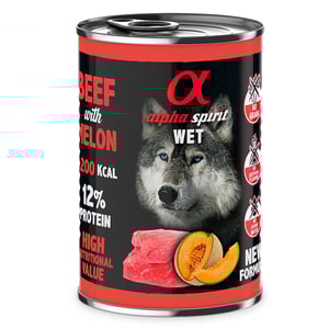 Alpha Spirit Alimento Húmedo Natural para Perro Adulto Receta Ternera con Melón, 400 g Alpha Spirit Alimento Húmedo Natural para Perro Adulto Receta Ternera con Melón, 400 g