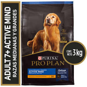 Pro Plan Active Mind Alimento Seco para Perro Adulto de Razas Medianas y Grandes, 3 kg