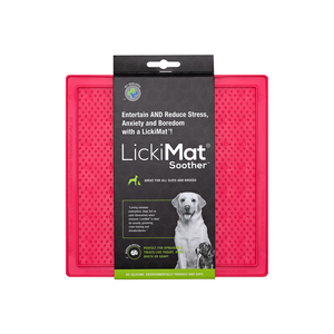 LickiMat Classic Soother Tapete Interactivo para Alimento Húmedo para Perro, Rosa