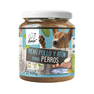 Ama Pet Alimento Húmedo Natural para Perro Sabor Pollo/Atún, 400 g