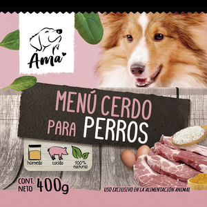 Ama Pet Alimento Húmedo Natural para Perro Sabor Cerdo, 400 g