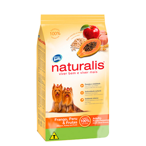 Naturalis Alimento Natural para Perro Adulto Raza Pequeña Receta Pollo / Pavo y Frutas, 2 kg