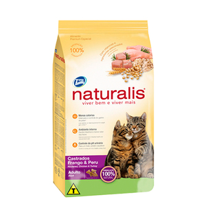 Naturalis Alimento Natural para Gato Adulto Castrado Receta Pollo y Pavo, 3 kg
