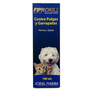 Drag Pharma Fiprokill Spray Antiparasitario Externo para Perro y Gato, 100 ml