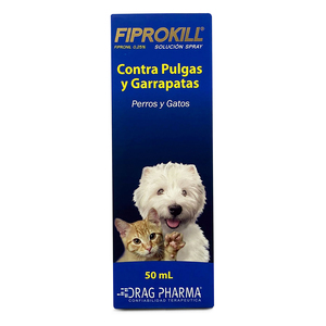 Drag Pharma Fiprokill Spray Antiparasitario Externo para Perro y Gato, 50 ml