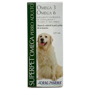 Drag Pharma Superpet Omega Adulto Suplemento Nutricional de Ácidos Grasos para Perro, 125 ml