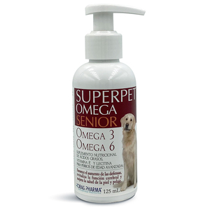 Drag Pharma Superpet Omega Senior Suplemento Nutricional de Ácidos Grasos para Perro Senior, 125 ml