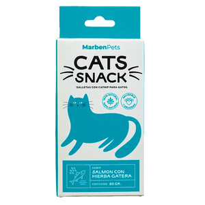 Cats Snack Galletas para Gatos Sabor Salmon & Catnip, 80 g