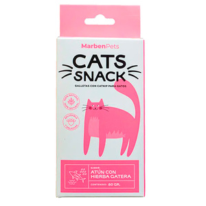 Cats Snack Galletas para Gatos Sabor Atún con Catnip, 80 g