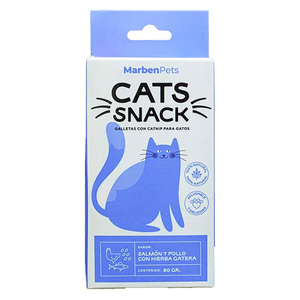 Cats Snack Galletas para Gatos Sabor Pollo con Catnip, 80 g