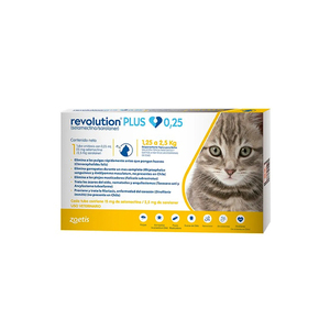 Revolution Plus 15 mg/ 2.5 mg Pipeta Antiparasitaria Externa e Interna para Gato, 1.25 -2.5 kg