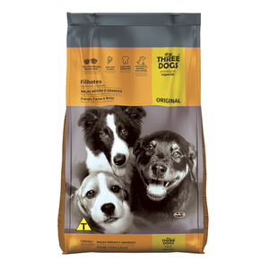Three Dogs Original Alimento Natural Seco para Cachorro de Raza Mediana y Grande, 10.1 kg