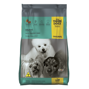 Three Dogs Original Alimento Natural Seco para Perro Adulto Raza Pequeña y Mini, 10.1 kg