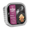 Three Cats Alimento Natural Húmedo para Gato Adultos Paté Sabor de Pescado, Pollo y Carne, 90 g