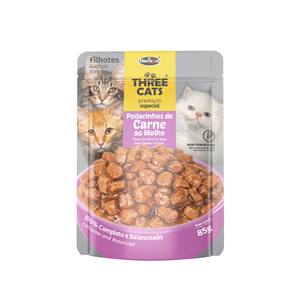 Three Cats Original Alimento Natural Húmedo Pouch para Gatito, 85 g