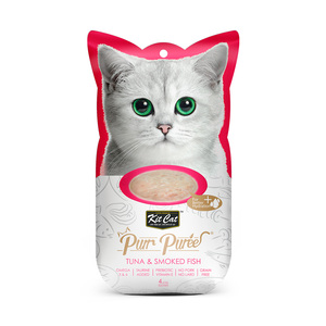 Kit Cat Purr Purée Snack Cremoso Receta Atun y Pescado Ahumado para Gato, 60 g