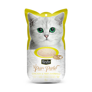 Kit Cat Purr Purée Snack Cremoso Receta  Pollo y Fibra para Gato, 60 g