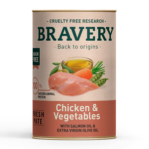 Bravery Alimento Húmedo Natural para Perro Adulto Receta Pollo y Vegetales, 290 g Bravery Alimento Húmedo Natural para Perro Adulto Receta Pollo y Vegetales, 290 g