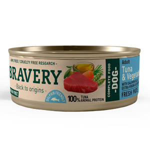 Bravery Alimento Húmedo Natural para Perro Adulto Receta Atún y Vegetales, 80 g Bravery Alimento Húmedo Natural para Perro Adulto Receta Atún y Vegetales, 80 g