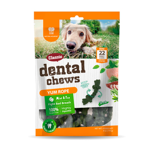 Dental Chews Yum Rope Premio Dental Diseño Cuerda Receta Menta para Perro, X-Chico