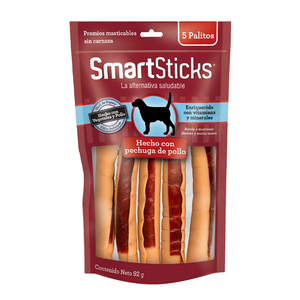 SmartBones SmartSticks Premios Masticables con Diseño Stick Receta Pollo para Perro, 5 Piezas