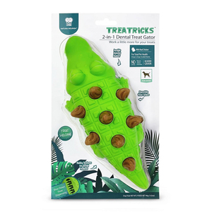 Treatricks Juguete Dental Rellenable con Diseño Cocodrilo para Perro, Mediano/ Grande