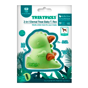 Treatricks Juguete Dental Rellenable con Diseño Baby T. Rex para Perro, Mediano/ Grande