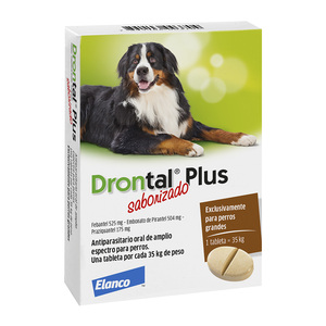 Drontal Plus Saborizado Comprimidos Antiparasitarios Internos para Perro, 35 kg