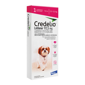 Credelio Comprimido Masticable Antiparasitario Externo para Perro, 2.5 a 5.5 kg