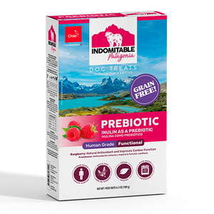 Indomitable Prebiotic Galletas con Prebióticos y Vitamina C para Perro Receta de Frambuesa, 180 g