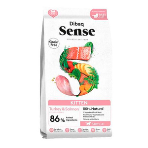 Dibaq Sense Delicious Baby Cat Alimento Natural Libre de Granos para Gatito Receta Salmón, 1.5 kg