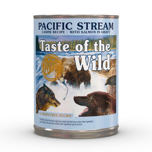 Taste of the Wild Pacific Stream Alimento Natural Húmedo para Perro Todas las Etapas de Vida Receta Salmón en Gravy, 390 g