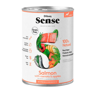 Dibaq Sense Alimento Húmedo Natural Libre de Granos para Perro Receta Salmón, 380 g