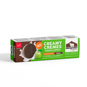 Indomitable Creamy Cremes Galletas Rellenas de Crema para Perro Receta de Chocolate y Manzana, 120 g
