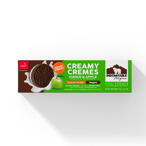 Indomitable Creamy Cremes Galletas Rellenas de Crema para Perro Receta de Chocolate y Manzana, 120 g