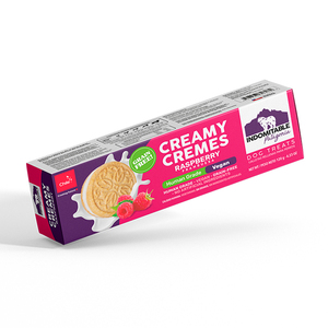 Indomitable Creamy Cremes Galletas Rellenas de Crema para Perro Receta de Frambuesa, 120 g