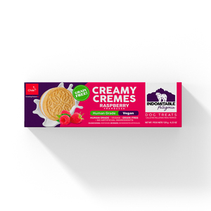 Indomitable Creamy Cremes Galletas Rellenas de Crema para Perro Receta de Frambuesa, 120 g