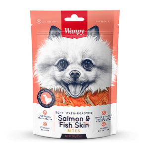 Wanpy Snack de Entrenamiento en Forma de Peces para Perro Receta Salmón,100 g