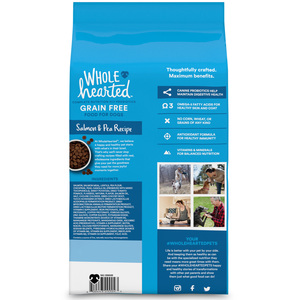 WholeHearted Libre de Granos Alimento Natural para Perro Todas las Edades Receta Salmón y Arveja, 2.2 kg