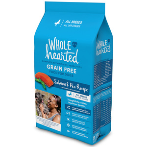 WholeHearted Libre de Granos Alimento Natural para Perro Todas las Edades Receta Salmón y Arveja, 2.26 kg