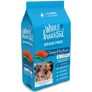 WholeHearted Libre de Granos Alimento Natural para Perro Todas las Edades Receta Salmón y Arveja, 2.26 kg