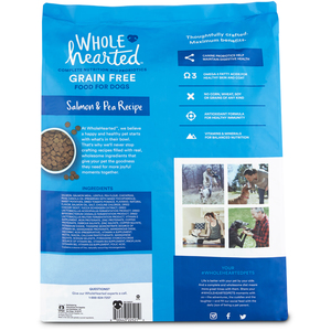 WholeHearted Libre de Granos Alimento Natural para Perro Todas las Edades Receta Salmón y Arveja, 18.1 kg